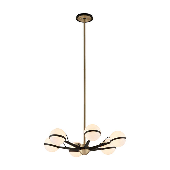 Troy Lighting Ace Chandelier 8 Light Textured Bronze Brushed Brass