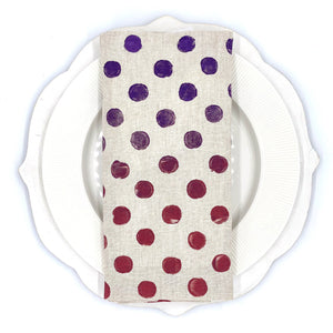 Pretty Polka Dots Linen Napkin (Set of 4)