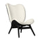 A Conversation Piece Tall Lounge Chair  option Black Oak