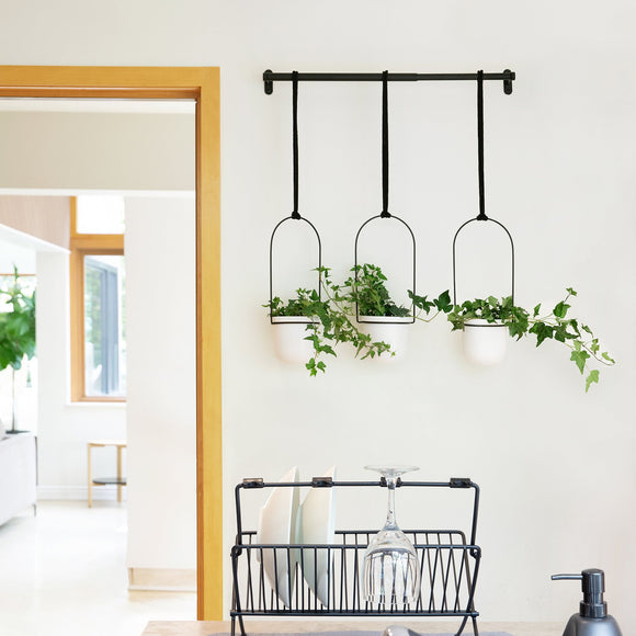 triflora hanging planter umbra Triflora Hanging Planter White/Black