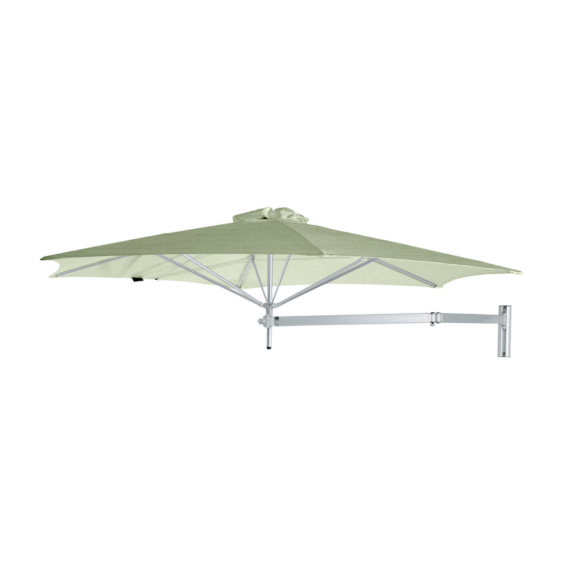 brooke folding wall mounted 10 ft patio umbrella Umbrosa Paraflex Wallflex Round Wall-Mount Umbrella