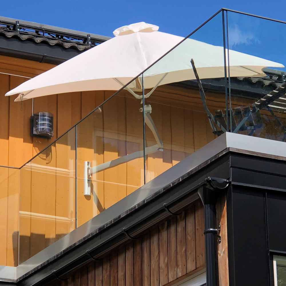 house mounted patio umbrella YODOLLA 10ft Wall Umbrella, Rectangle Outdoor Patio Umbr round protection so that it will remain vibrant and resistant to fading Umbrosa Paraflex Wallflex Round Wall-Mount