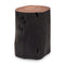 Solid Wood Stump Stool  option Ebonized
