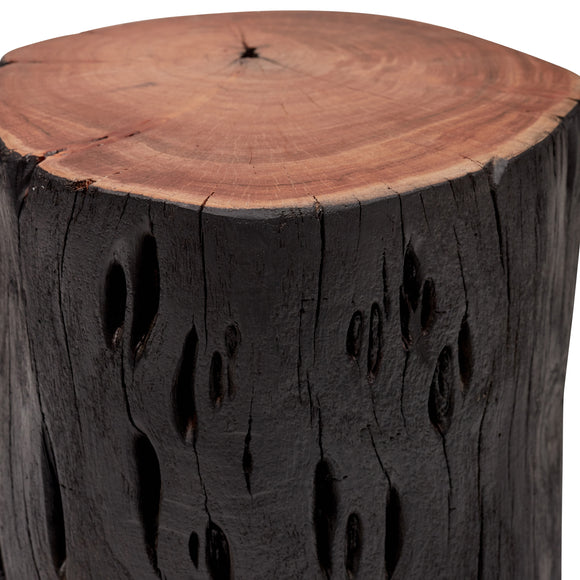 Solid wood stump side on sale table