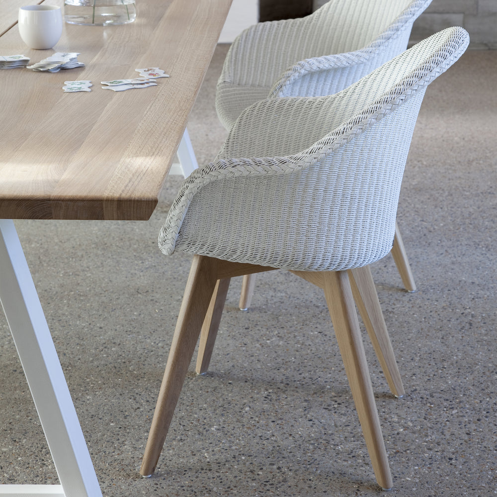 Avril Highback Dining Chair with Wood Base