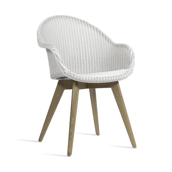 Avril Highback Dining Chair with Wood Base