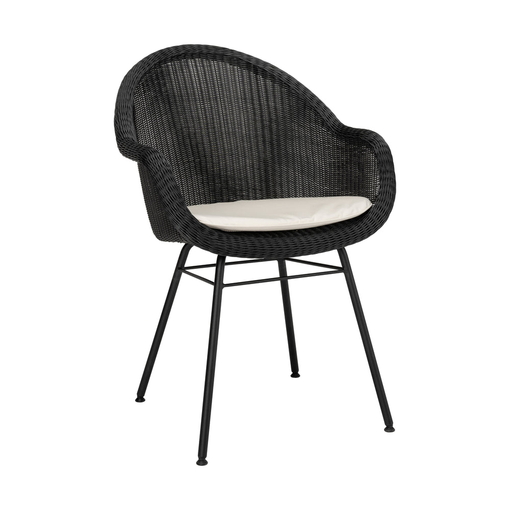 Edgard Outdoor Dining Chair with Steel Base