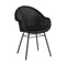 Edgard Outdoor Dining Chair with Steel Base  option Sunbrella Black