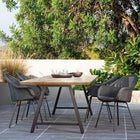 Edgard Outdoor Dining Chair with Steel Base