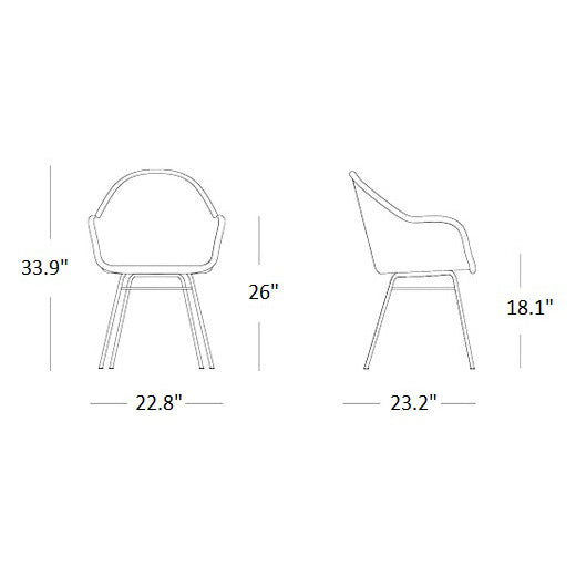 Edgard Outdoor Dining Chair with Steel Base