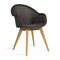 Edgard Outdoor Dining Chair with Wood Base  option Black