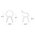 Edgard Outdoor Dining Chair with Wood Base