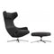 Grand Repos Lounge Chair and Ottoman  option Cosy 2 Merino Black