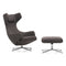 Grand Repos Lounge Chair and Ottoman  option Dumet Carbon/Black