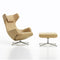 Grand Repos Lounge Chair and Ottoman  option Leather Camel