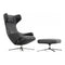 Grand Repos Lounge Chair and Ottoman  option Leather Nero