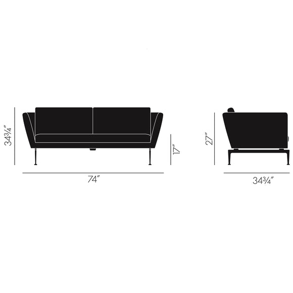 Suita 2-Seater Sofa with Tufted Cushions