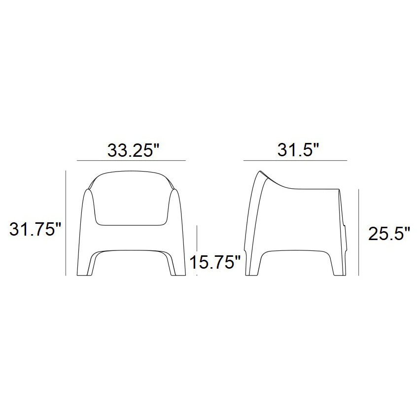 Solid Outdoor Lounge Chair (Set of 2)