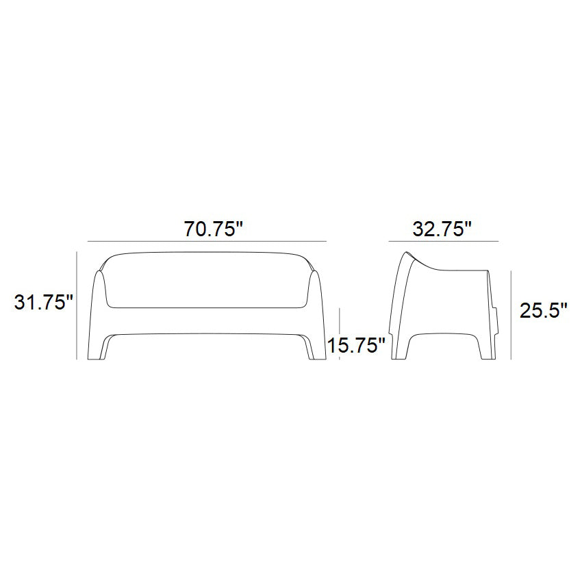 Solid Outdoor Sofa