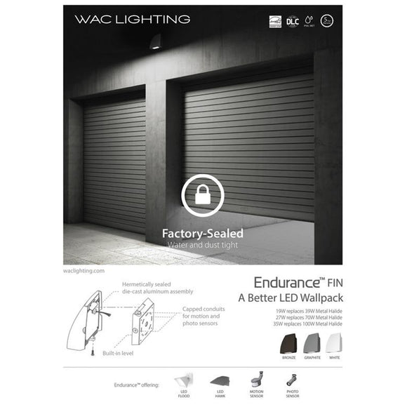 WAC Lighting Endurance Fin Outdoor/Indoor Wall Pack 2Modern