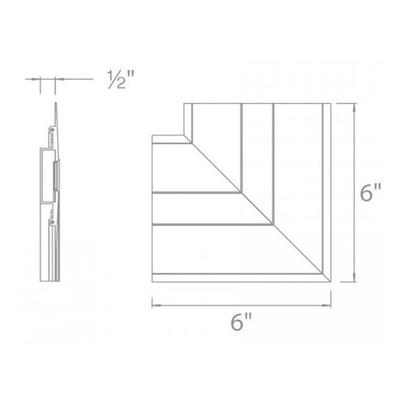 InvisiLED Symmetrical Recessed Channel Lateral Corner