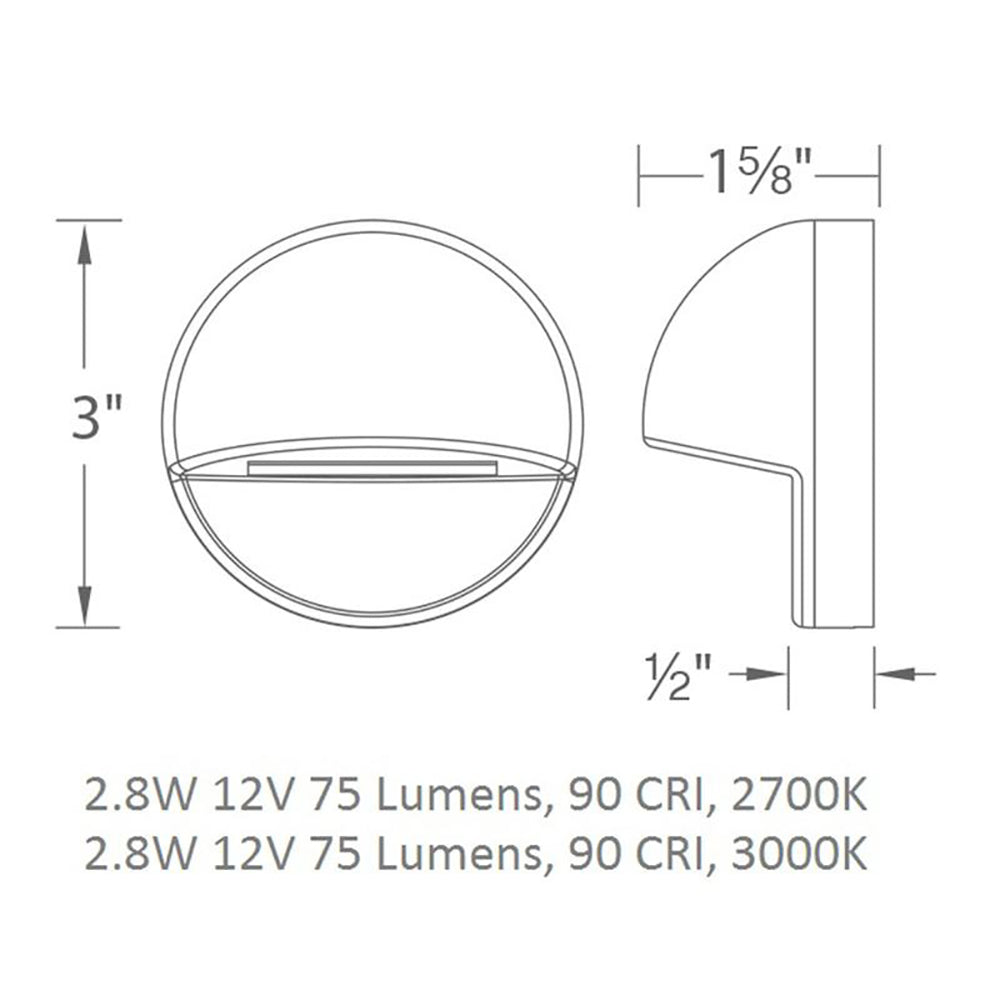 LED 12V Round Outdoor Deck and Patio Light