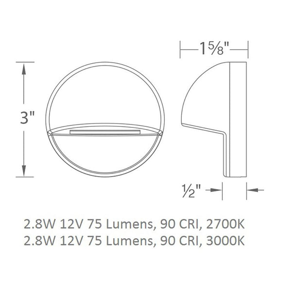 LED 12V Round Outdoor Deck and Patio Light