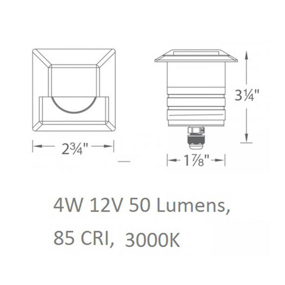 Low Voltage 2061 Outdoor Square Step and Wall Light
