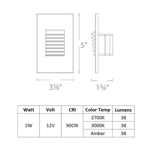 Low Voltage 4061 Vertical Louvered Step and Wall Light