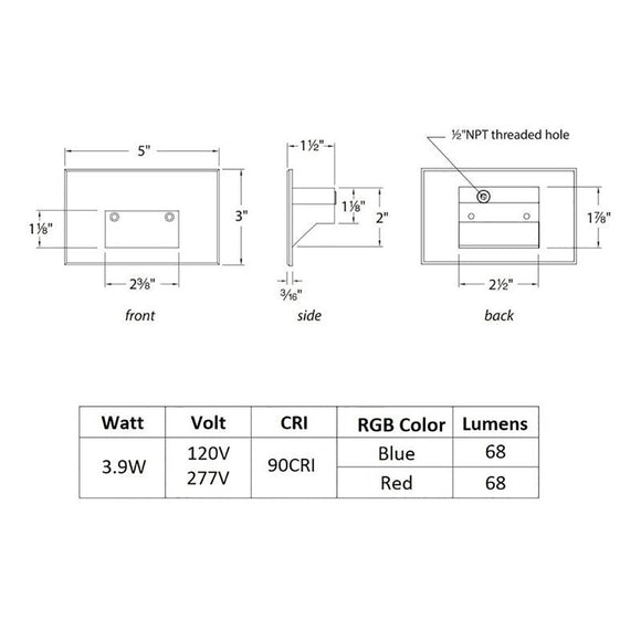 LEDme 100 RGB Outdoor Horizontal Step and Wall Light