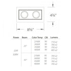 Mini Multiple Spots Two Light Recessed Trim and Housing