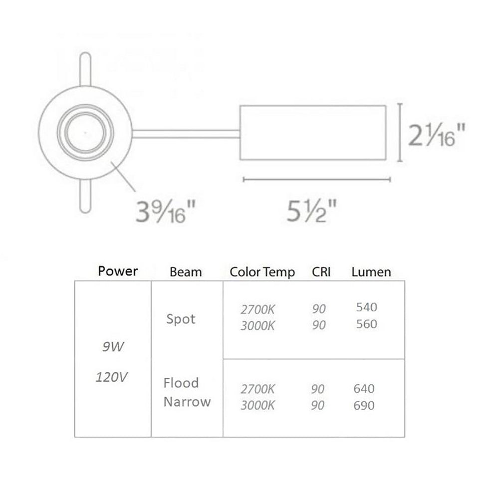Ocularc 2IN Round 0-35 Degree Adjustable Trim and Housing