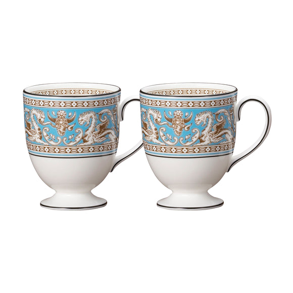 Florentine Turquoise Mugs (Set of 2)