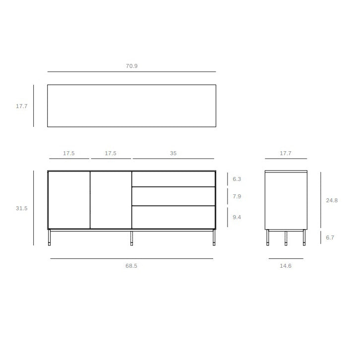 Whitebird 2-Door 3-Drawer Sideboard