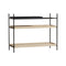 Tray Low Shelf  option 2 wide oak and 1 short black