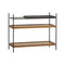 Tray Low Shelf  option 2 wide walnut and 1 short black