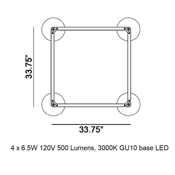 Lumo 4-Light Square Pendant Light